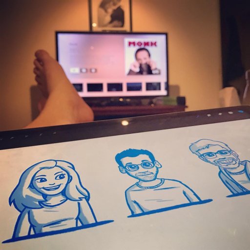 Sketching Caricatures While Watching Monk